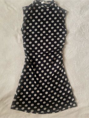 Altar’d State Serafina Polka Dot Ruched Bodycon Mini Dress M